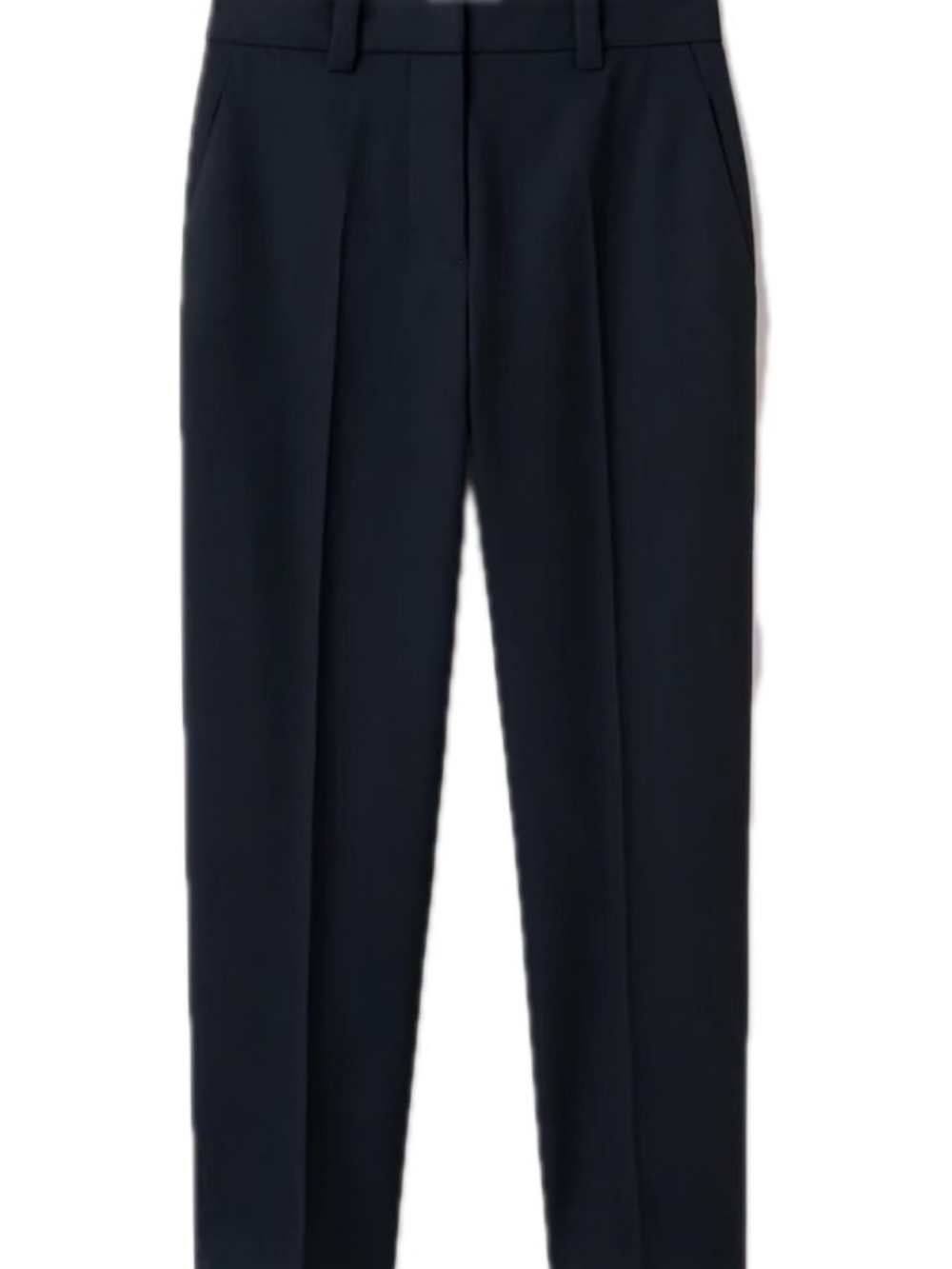 Women's Tailored Navy Wool Carrot Leg Trousers